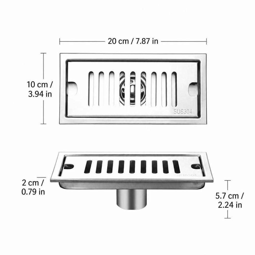 Rectangle Shape Floor Drain Linear Shower Floor Drain Practical Shower Drain  Pool