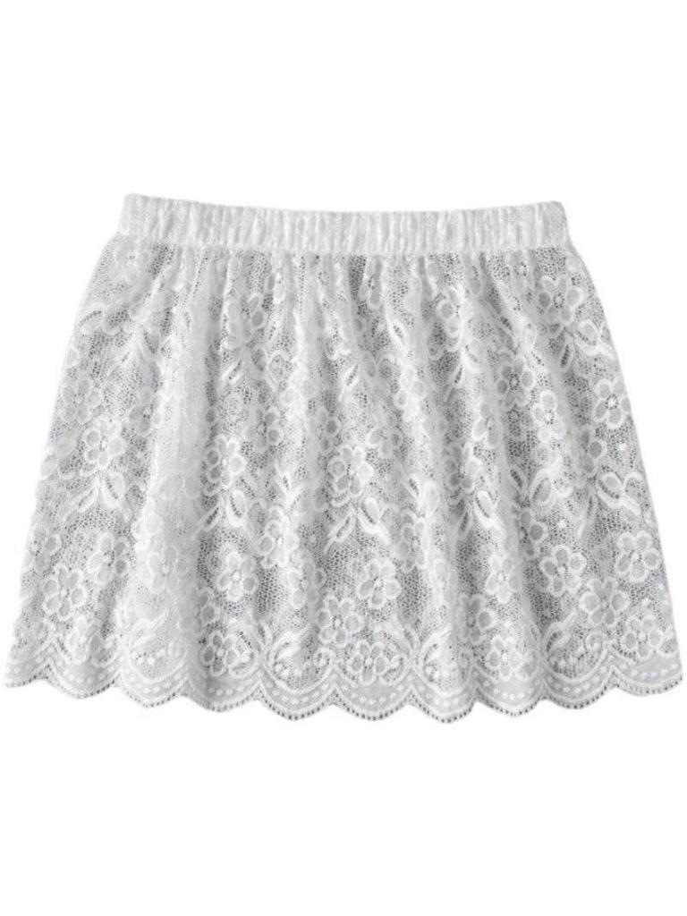 Women's Lace Skirt Overlay: Faux Hem Sweater Cover