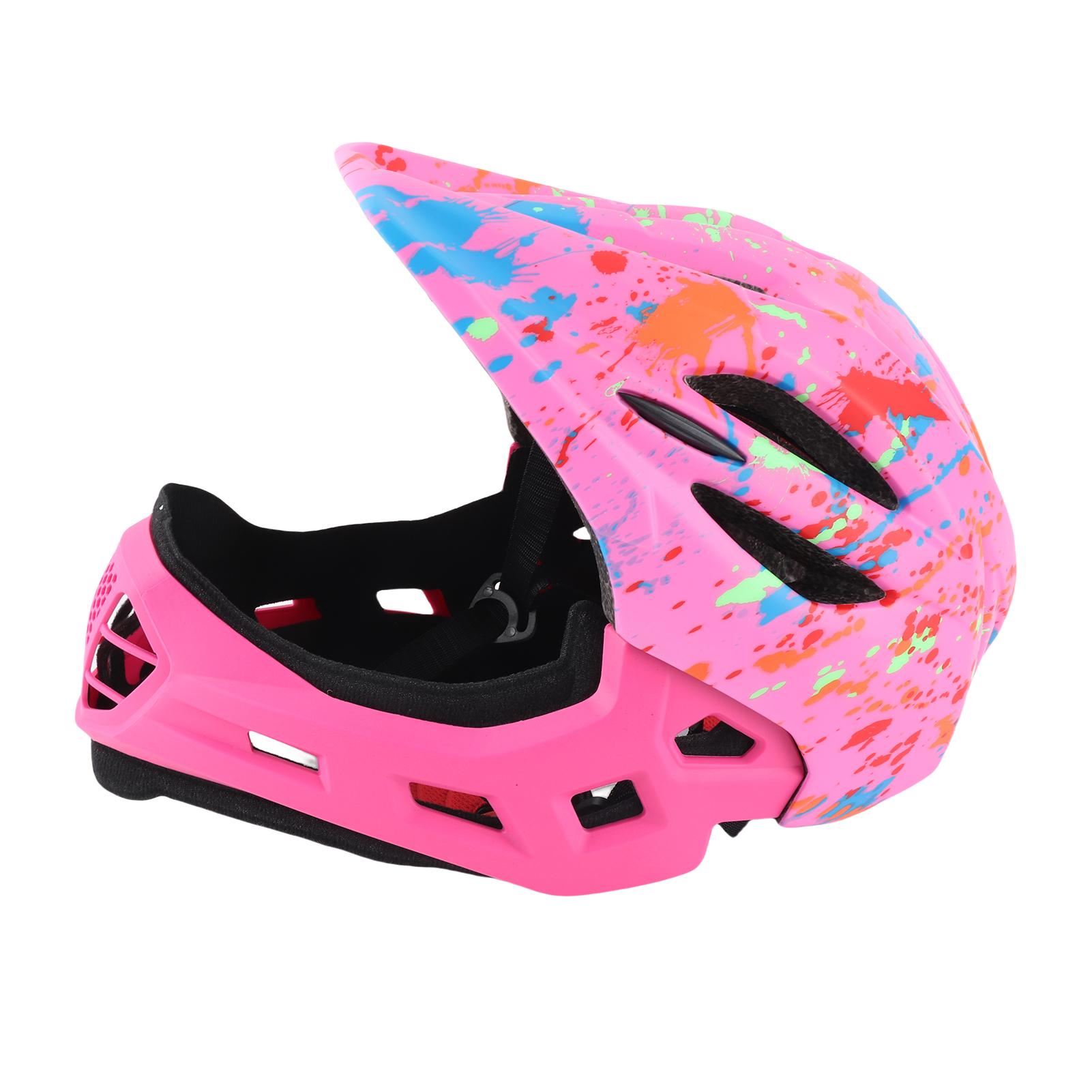 

Children Bike Safety Hat Adjustable Breathable Kids Bike Helmets Toddler Lightweight Full Face Helmets with LED Light рожевий