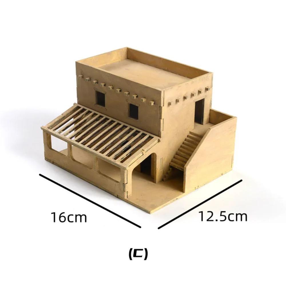 1/72 Holz-Bausatz Südostasien Haus Tempel Naher Osten Konstruktion Puzzle Modellbausatz für DIY Handgemachte Szene