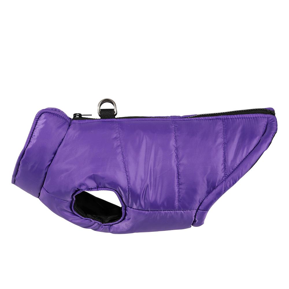 

Winter Dog Clothes Cold Proof D-ring Warm Dog Jacket PP Cotton Outdoor Puppy Clothing Coat Chihuahua French Bulldog Outfits XS（old） фиолетовый