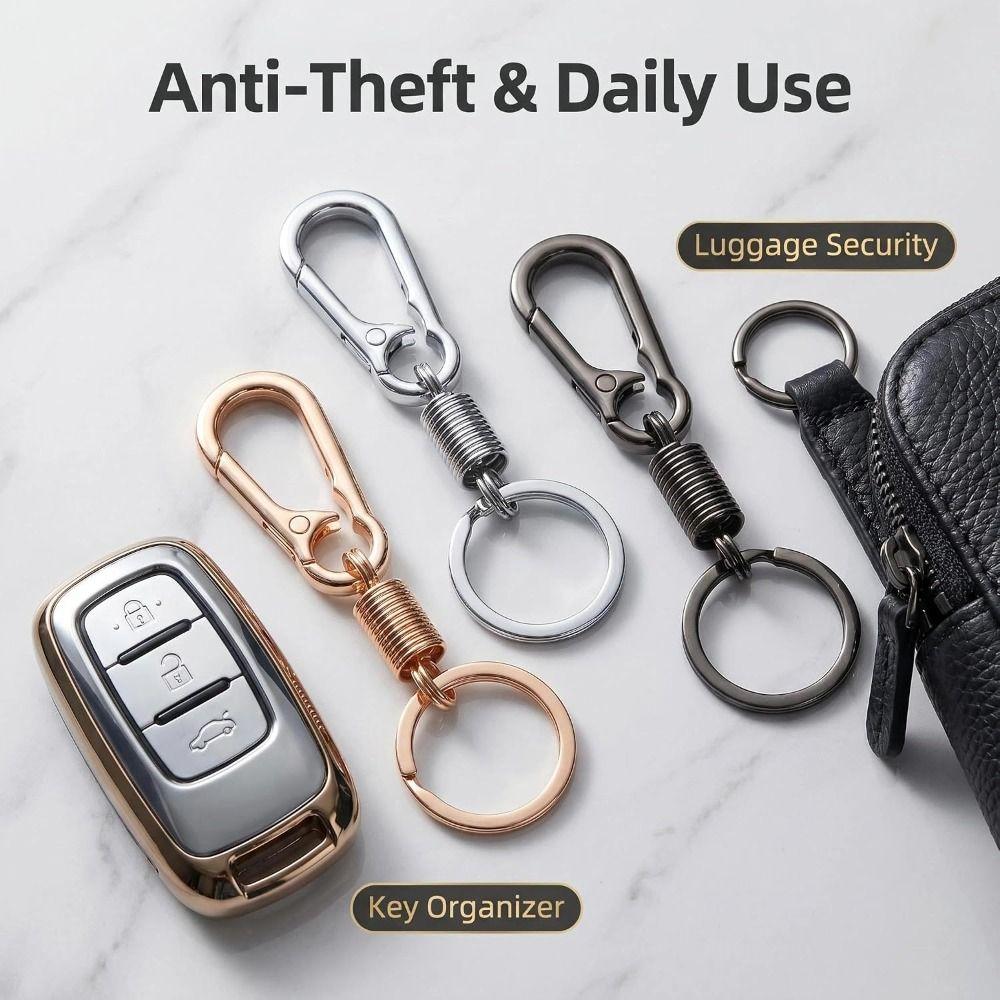 10pcs Multi-Functional Metal Keychains Lightweight Zipper Clips Portable Key Ring Clip Bag
