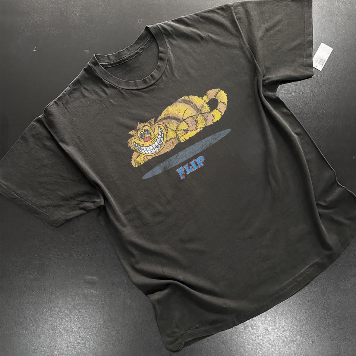 90 s Flipcat Aged T-Shirt Black M 3XL