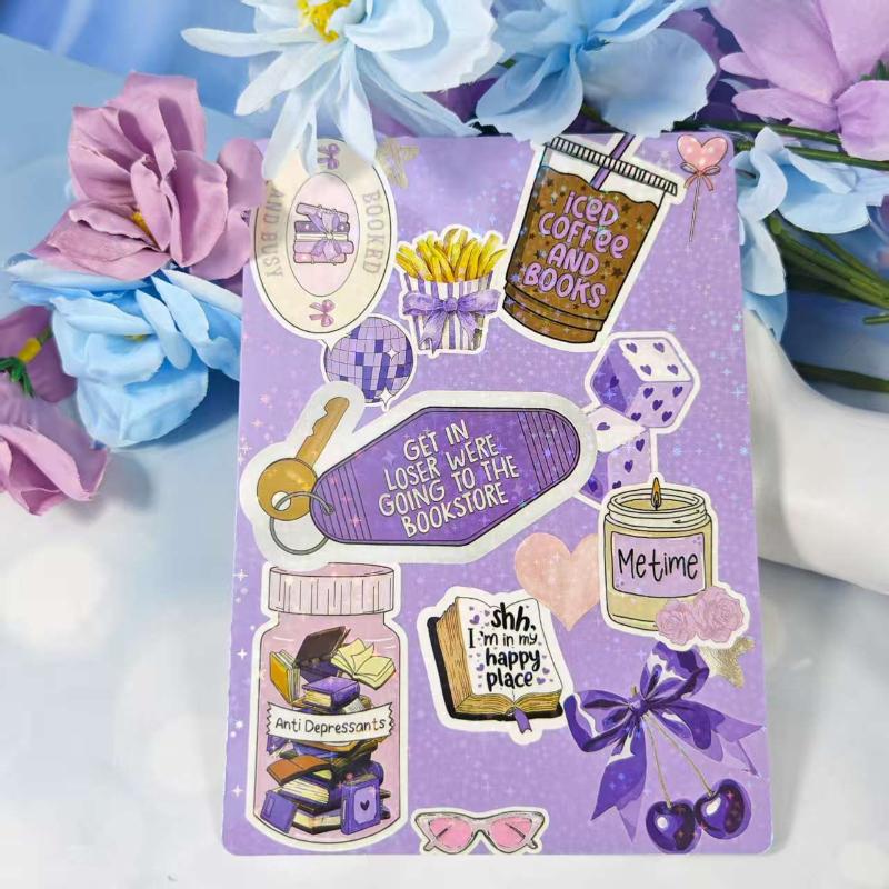Cute Bow Pattern Insert Paper Cards Waterproof No Residue for Transparent Tablet Case E-Reader Cover Travel Portable Decor
