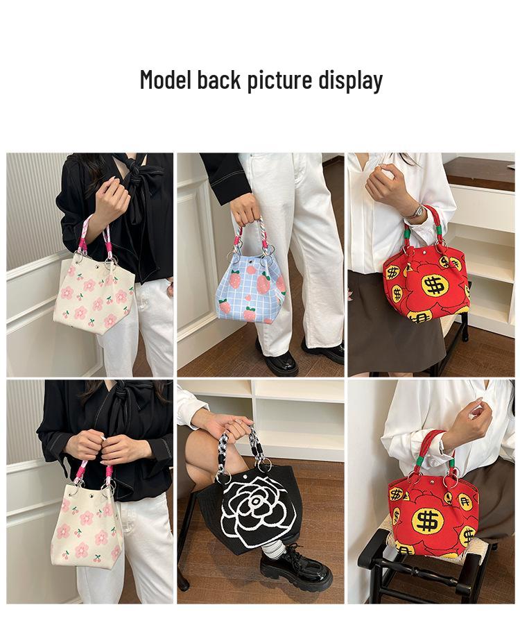 Women's Large Capacity Casual Bucket Handbag - Cute Crossbody & Shoulder Bag for Commute and Outings.