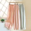2026 Neue Frühjahrs- und Herbst-Damen-Schlafanzughosen 100% Baumwollkrepp Laternenhosen Locker Gerade Röhre Haus Lange Hosen Dame