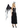 Halloween Adult Costume Female Dark Goth Ghost Bride Black Angel Demon Elf Vampire Horror Dress