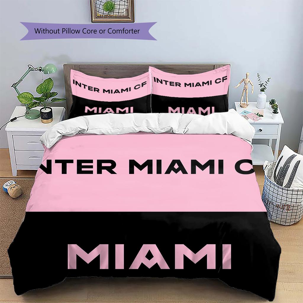 Miami CF Muster Bettwäsche Heimdekoration Geburtstag & Festival Geschenk (1 Bettbezug + 2 Kissenbezüge, ohne Füllung)