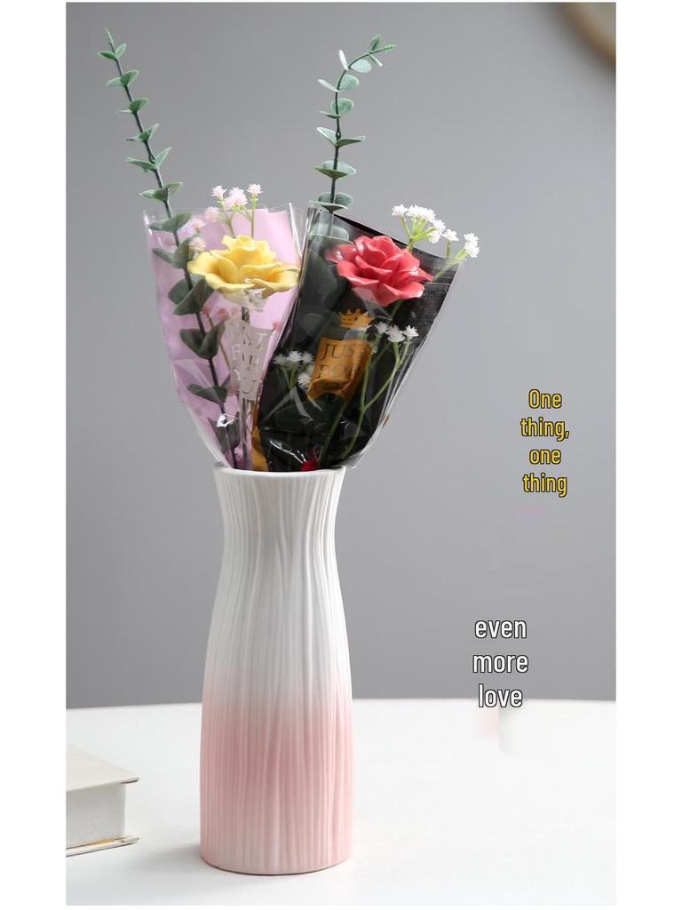 Handmade Ceramic Rose Bouquet - Valentine's Day Gift & Home Decor