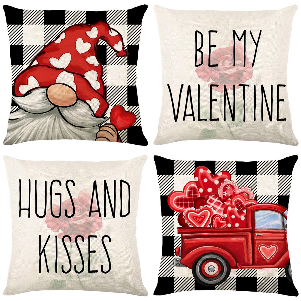 New Valentine's Day Printed Pillow Cover Polyester Nordic Home Living Room Sofa Cushion Cover Pillow