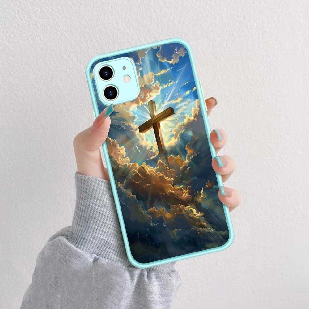Bible Christian Jesus Cross Phone Case For IPhone 14 11 12 13 Mini Pro Max 8 7 Plus X XR XS MAX Translucent Matte Cover