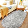 Tie Dye Hellgrauer Teppich Oval Flauschig Plüsch Bettvorleger Kinderzimmer Feuchtigkeitsbeständige Matte Wohnzimmer Heimdekoration Teppiche