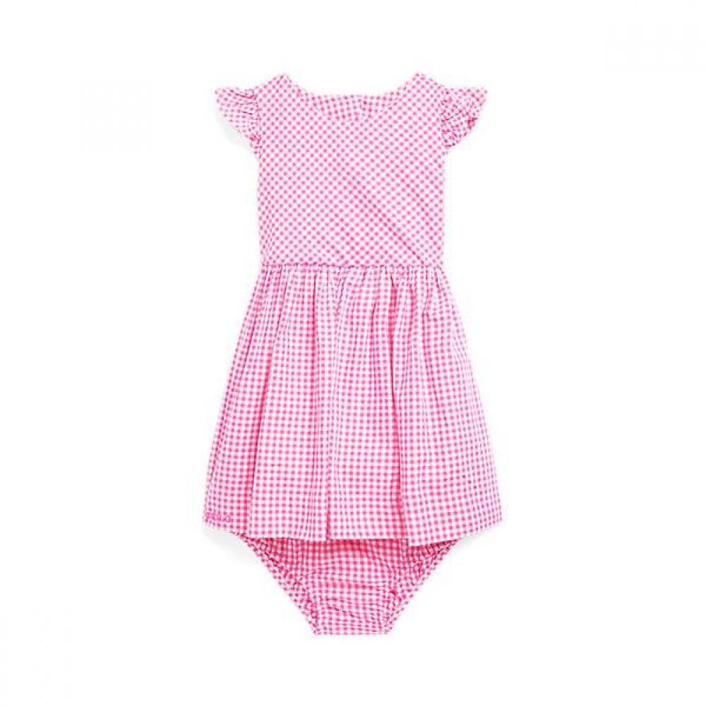 

Ralph Lauren Baby Girl Gingham Cotton Poplin Dress Bloomers Cwpodrsf3d20385999 9M