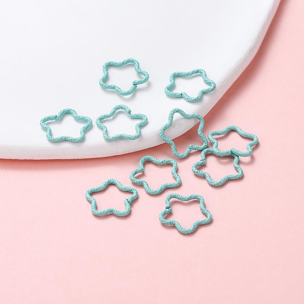 50 Stück/Los Bunte offene Ringe Sternform Biegeringe Für Schmuckherstellung Schlüsselanhänger Handy-Kette Bastelbedarf