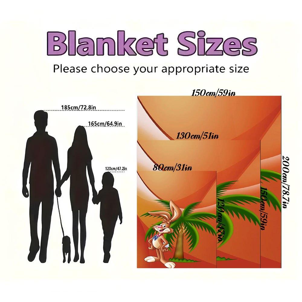 "Looney Tunes Bugs Bunny Palm Tree Phone Case Cover"Blanket Flannel Throw Blanket for Sofa, Bed, Travel, Camping, Office