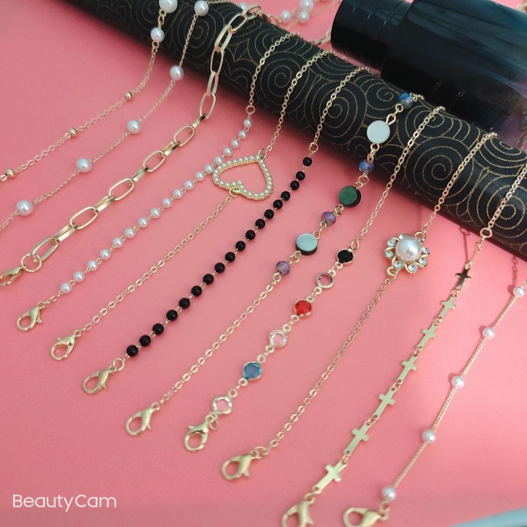 Modische Perlenmaskenketten Brillenketten Für Damen Retro Metall-Sonnenbrillen Lanyards Brillen-Kordelhalter Nackenband Dropshipping