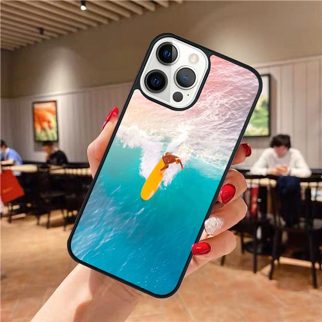 Surfinga Beach Surfboard Wave Phone Case For iPhone 17 Air 16 15 14 Plus Apple 16 11 12 13 Pro Max Coque