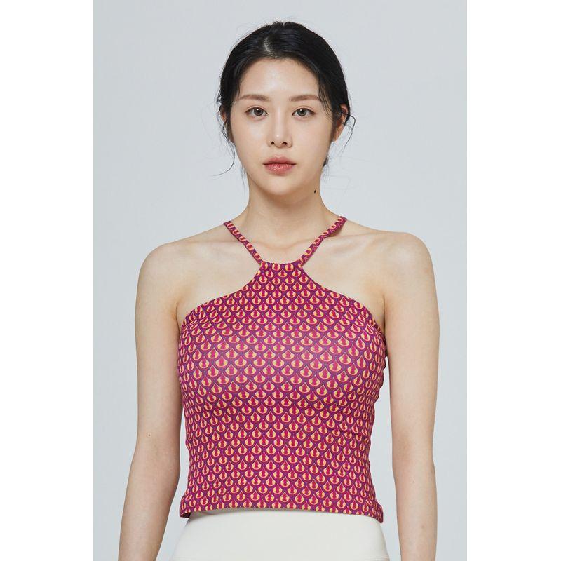 

With Chest Pad Export New Arrival Yoga Sports Fitness Vest Beauty Back Print Quick Dry Training Sling Pilates Tops Red fruit L