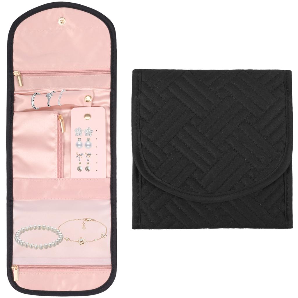 Foldable Travel Jewelry Bag For Necklace Earrings Rings Jewelry Case Organizer Bracelet Mini Storage Accessory