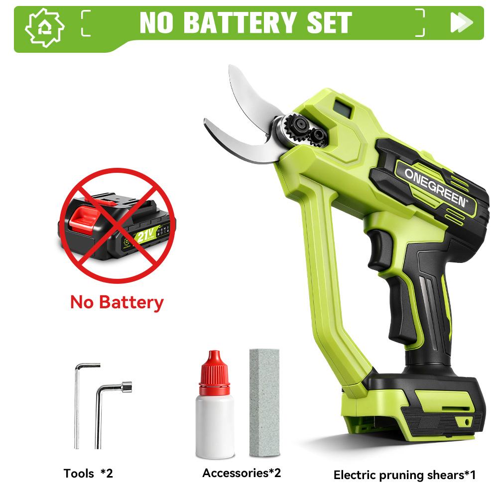 ONEGREEN Brushless 30MM Electric Pruner Shear 2 Gears Cordless Tree Bonsai Pruning Scissors Tools For Makita 21V Battery Pin