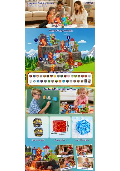 Magnetic Cubes Building Blocks Set: Children's Educational DIY Assembly Toys