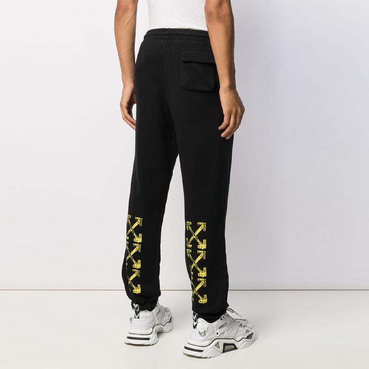 Off-White Arrow Print Sport Casual Pants Men Bottoms Black OMCH026F19E300101060