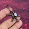 Rainbow Moonstone Pendant Gemstone Star Pendant Copper Wire Wrap Antique Pendant