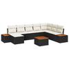 VidaXL Ensemble de canapé de jardin de 9 pièces avec coussins Noir Rattan Acacia 3348148