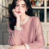 Pink Style Sleeveless Shirt With 3d Pattern And Soft Satin For Spring Casual Wear