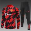 Manchester United Football Suit Custom Autumn And Winter Long-Sleeved Half-Pull Pre-Game Warm-Up Children'S Short-Sleeved Training Suit