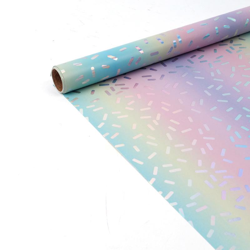 300x43cm Farbverlauf Geschenkpapier Schimmernd Regenbogenpunkte Blumenstrauß Verpackung Geburtstagsparty Dekoration Papier