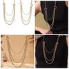 Qiong Yao Multi-layer Color Block Beaded Necklace, Long European Style, Bold Runway Stainless Steel Design.
