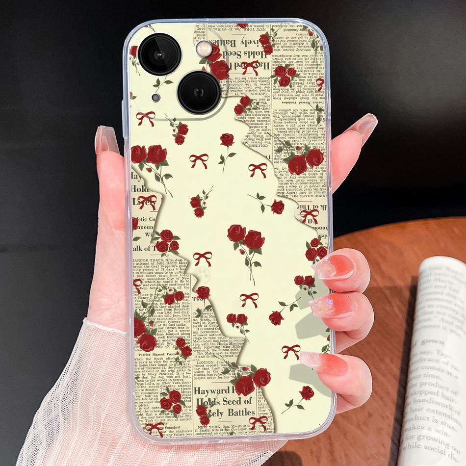 For iPhone 13 Pro Max 13 mini Phone Case Butterfly Patterns Soft Slim Transparent Silicone Cover For iPhone13 Lightweight Funda