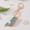 Keychain Pendant Sparkling Rhinestones Inlaid Dolphin Design Key Holder with Lobster Clasp Lightweight Car Bag Accessory