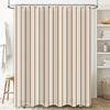 Modern Striped Shower Curtain Premium Waterproof Fabric for Bathroom Decor Privacy Protection 304 Stainless Steel Rod Set Includ