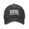 Vintage Cowboy Carter Logo Beyonce Baseballkappe Unisex Stil Used Gewaschen Snapback Hut Outdoor Laufen Golf Passform Hüte Kappe