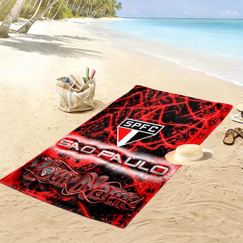 Name Custom Sao Paulo FC Print Beach Towel, Large Soft Quick Dry Towel for Beach Camping Swimming
