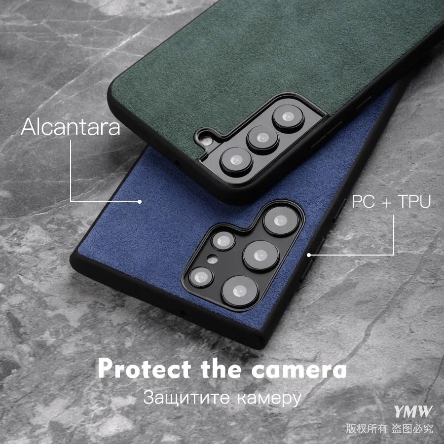 Luxury Alcantara Phone Case for Samsung Galaxy S25 Ultra S24 S23 Plus S22 S21 S20 FE Note10 Note 20 Business Suede Leather Case