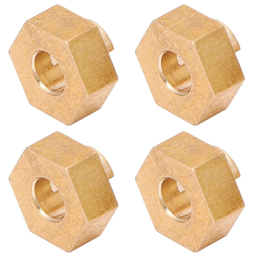 4Pcs 3MM Brass Wheel Hex Adapter Upgrage Parts for Axial SCX24 90081 1 24 RC Car