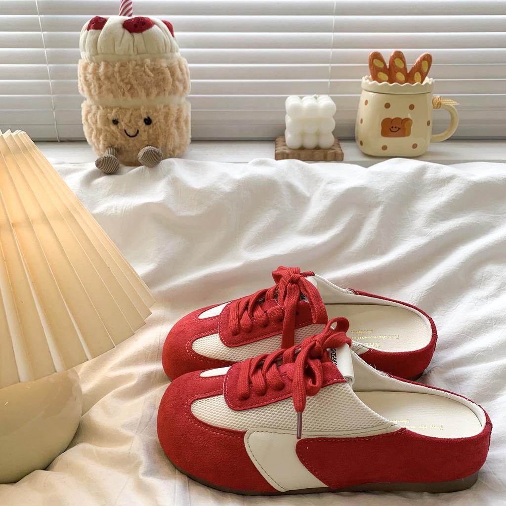 Baotou shoes wear soft-soled half slippers spring new retro casual versatile skirt