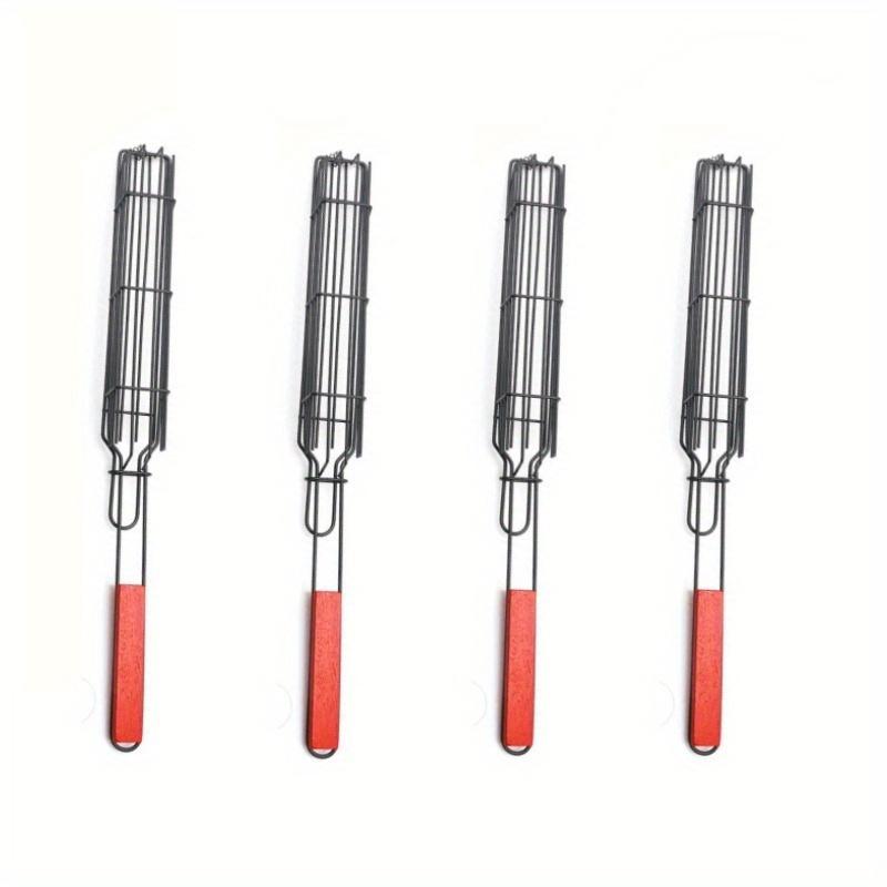 

4pcs Barbecue Cage BBQ Hot Dog Cage Sausage Barbecue with Corn Netting with Outdoor Barbecue Basket Barbecue Net