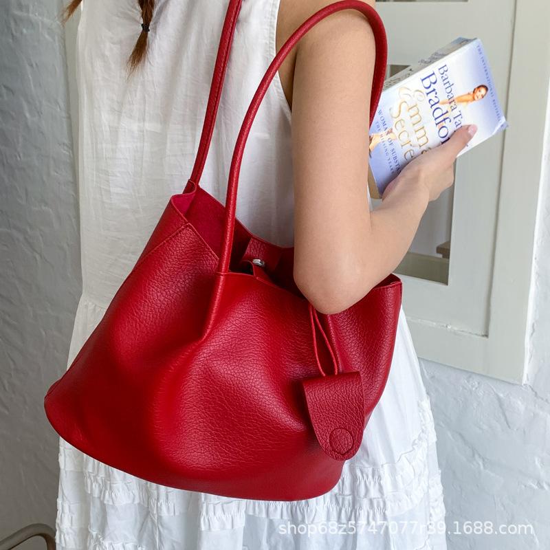 Large-capacity Bag Women's 2025 Summer New Shoulder Messenger Bag Popular This Year, Mother and Child Bucket Bag