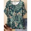 Women's Flower Print Versatile Top Casual Short Sleeve Loose Comfortable T-Shirts Women’s