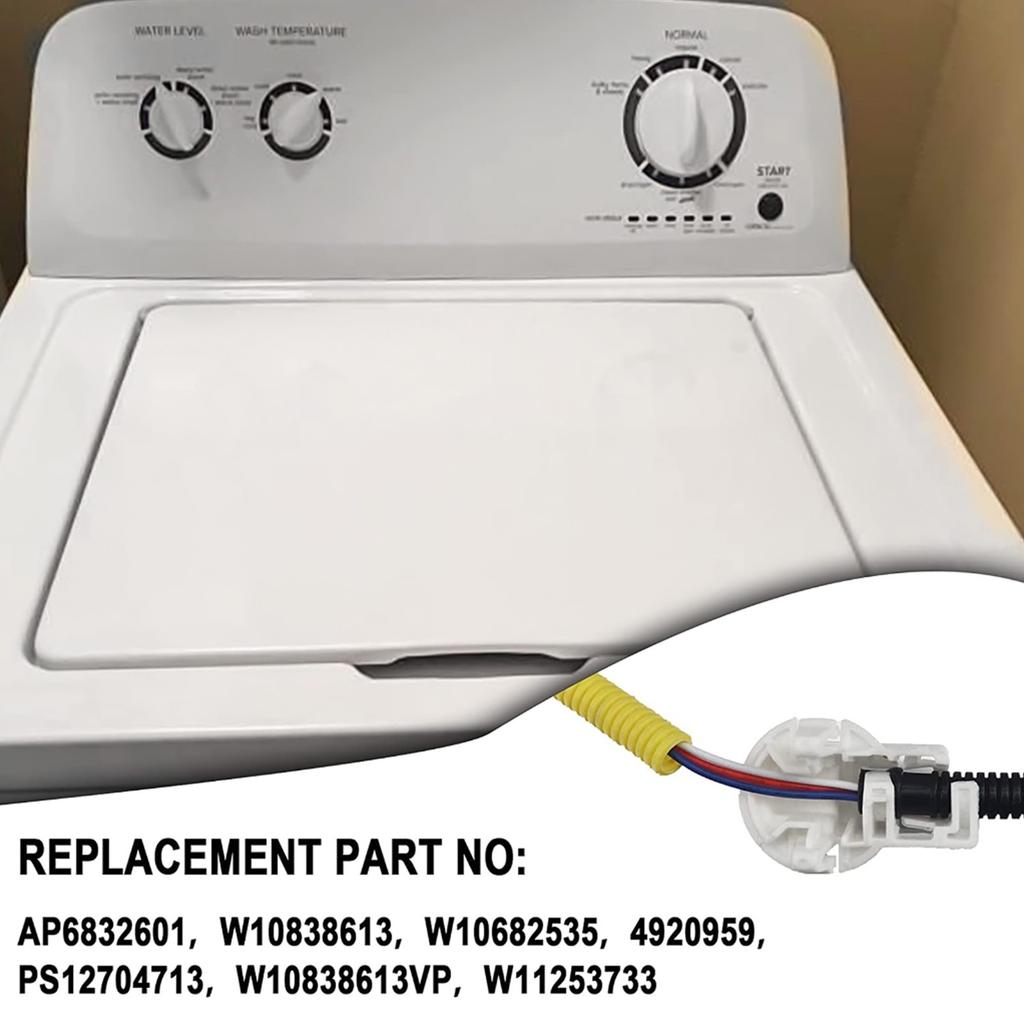 Riegelbaugruppe Langlebig W10838613 W11253733 ATW4675EW0 Waschmaschine ABS Reparatur Heimzubehör Waschmaschinen-Deckelverriegelungsschalter