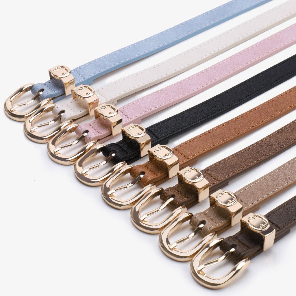 Minimalist Pu Leather Womens Fashion Belt With Gold Buckle For Casual Jeans Styling