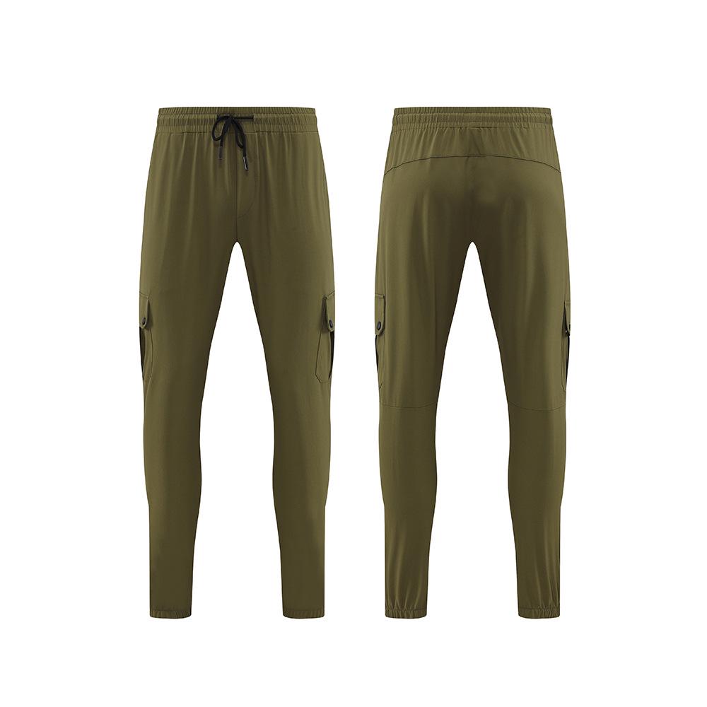 Men's Summer Quick-Dry Elastic Sports Pants, Loose Fit, Four-Way Stretch, Cuffed Ankle, Casual Fitness Wear