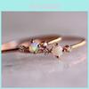 Exquisite Rose Gold Plated Ring Showcasing Brilliant White Fire Opal And White Sapphire Rhinestones