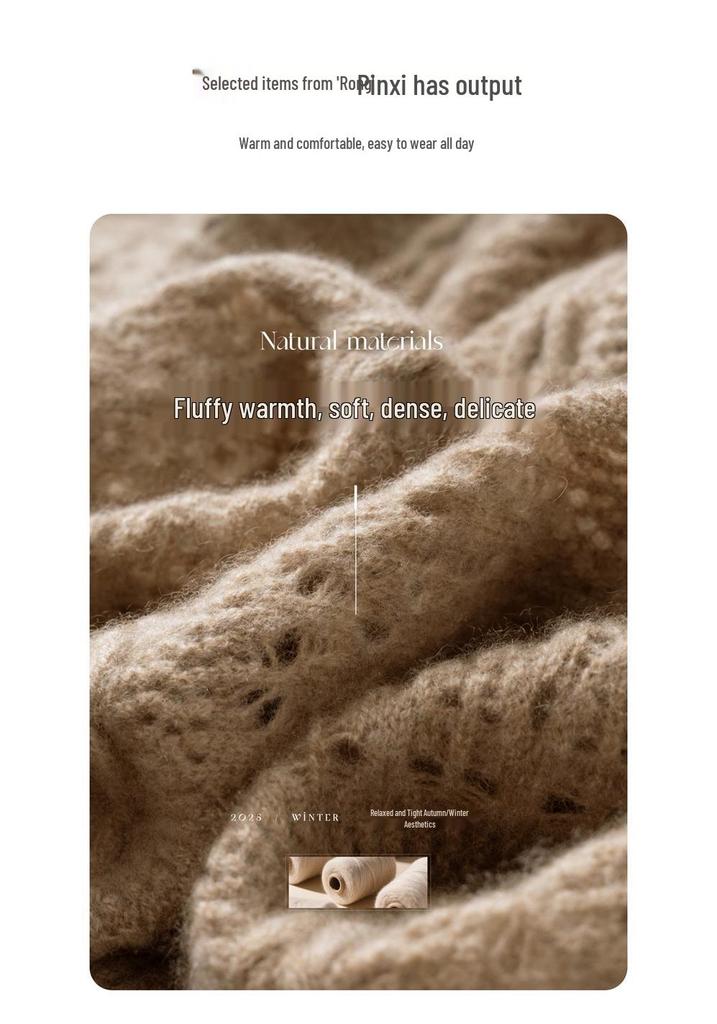 Women's Cashmere Round Neck Pullover Sweater - Fashionable and Warm for Autumn and Winter