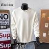 Heavyweight 300g Pure Cotton Long Sleeve White Basic T-shirt, Unisex Solid Color Base Layer