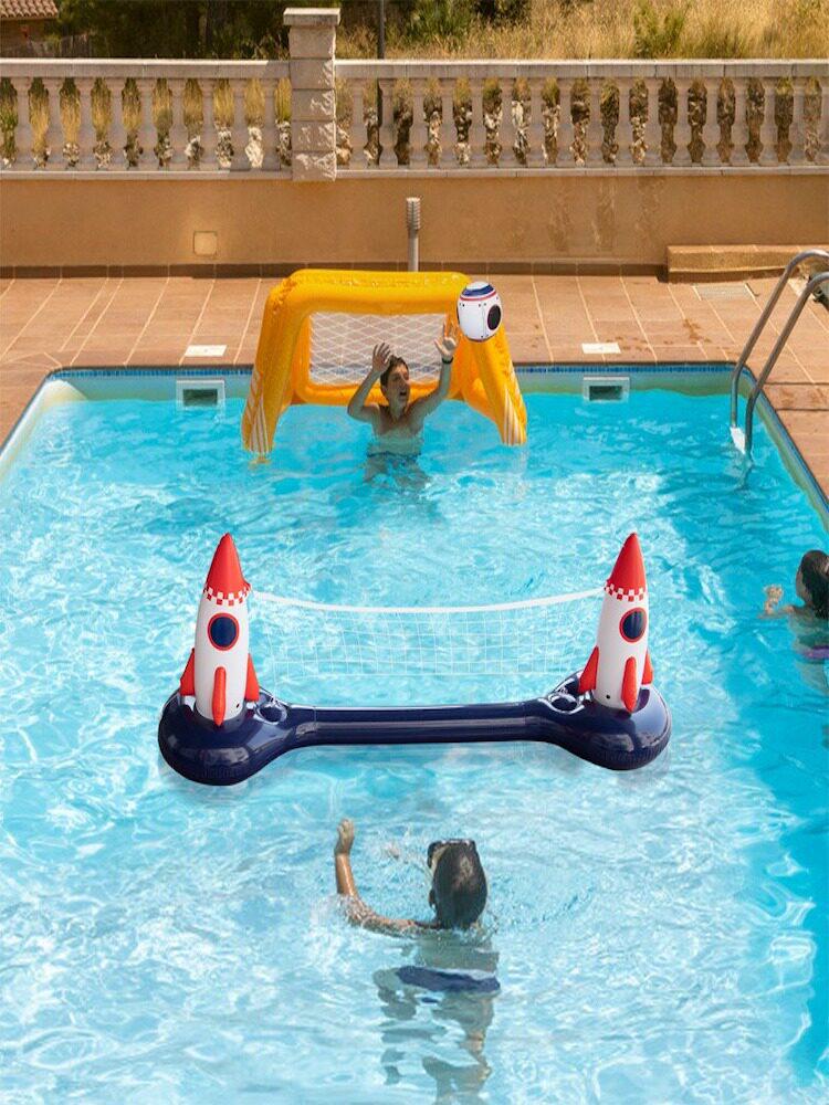 Inflatable Water Castle Volleyball & Basketball Net for Adults